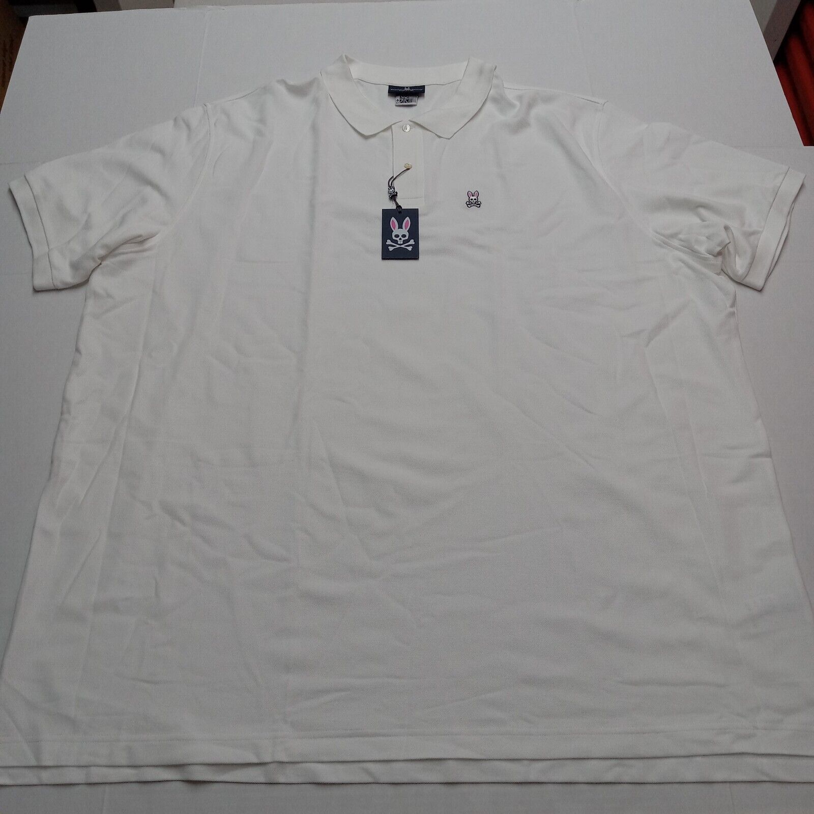 Psycho Bunny Logan Polo Shirt Men's 6XLT Big & Tall White 100% Pima Cotton NWT