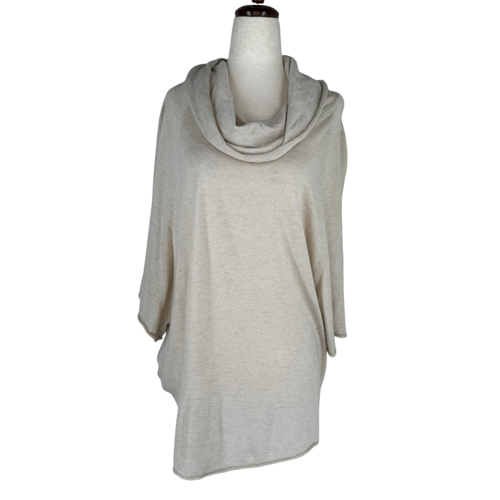 Joie Sweater Womens Large Gray Cowl Neck Oversized Longline Business Casual