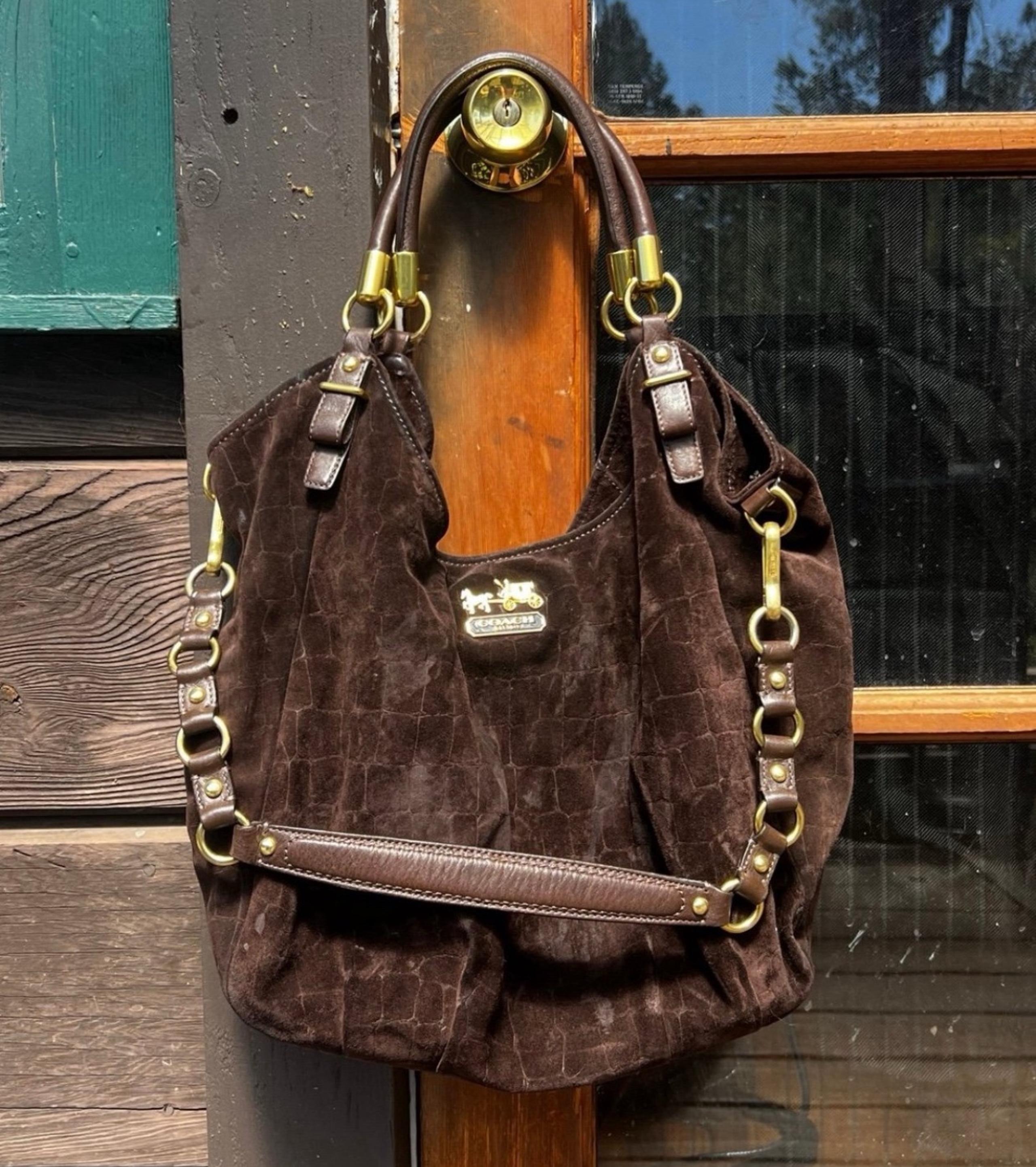 COACH Madison Embossed Suede Leather Shoulder Bag 15920 AUTHENTIC & RARE!