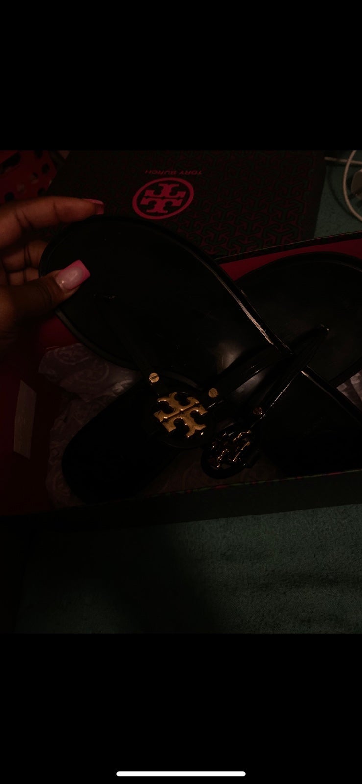 Tory Burch Black Bovine Leather Sandals