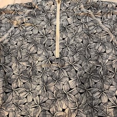 wm. youv plumeria white glow-navy 1/4 zip golf pullover