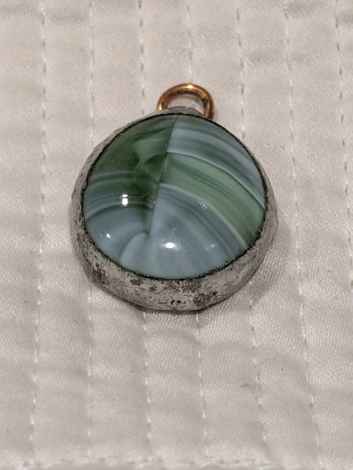 Handcrafted Green Glass Charm Pendant