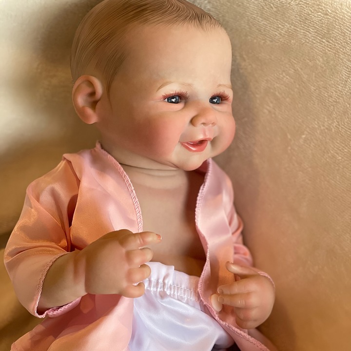 19.69inch Cute Soft Full Body Silicone Vinyl Doll, Reborn Doll With Painted Hair