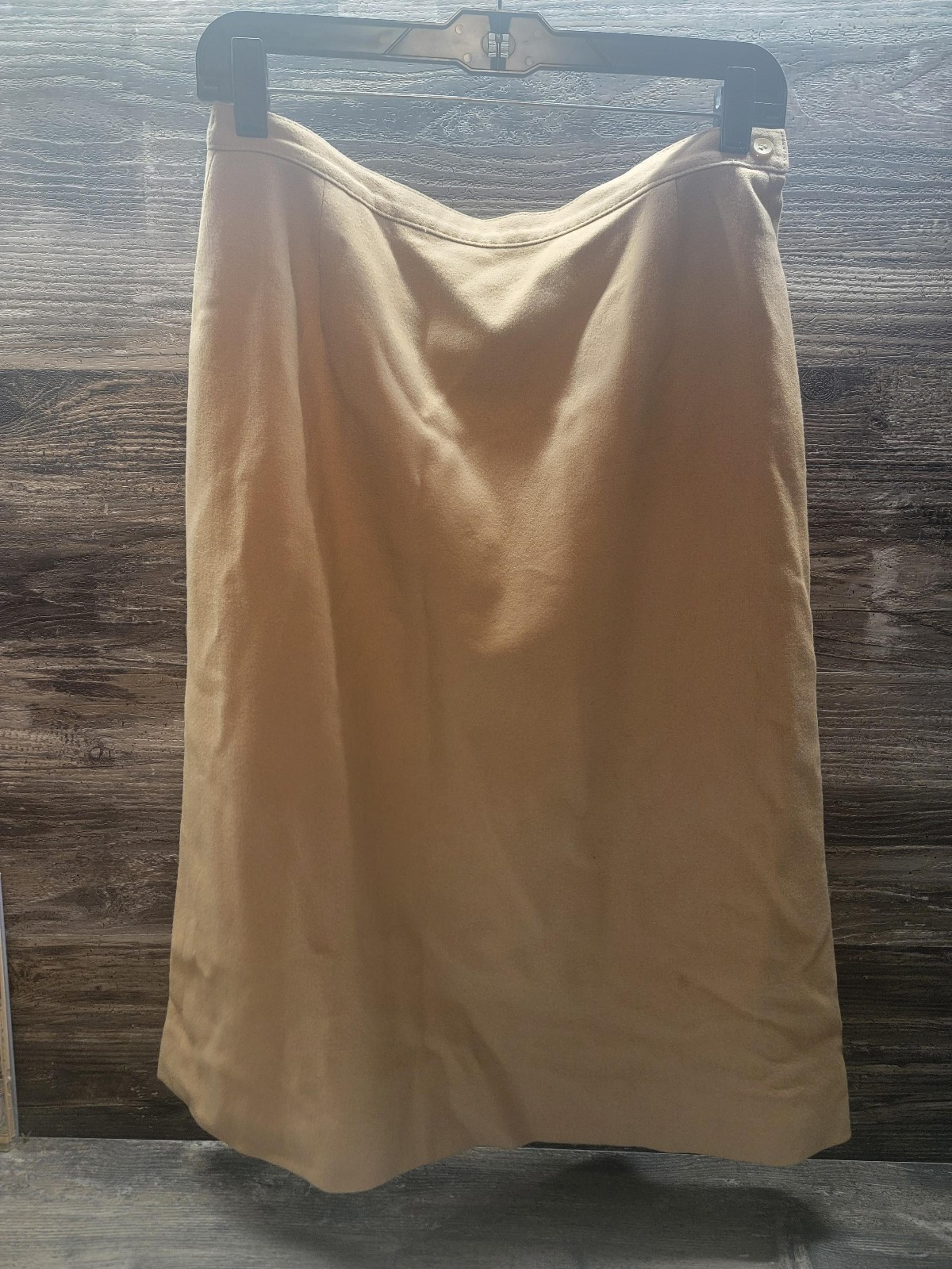Pendleton Made in Oregon 100% Wool Tan A-Line Skirt Womens 14  VINTAGE 80s