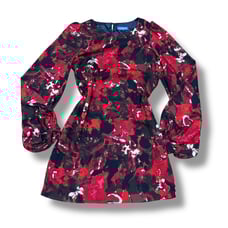 Vivienne by Vivienne Tam Red Lantern Balloon Sleeve Mini Dress - Size 6