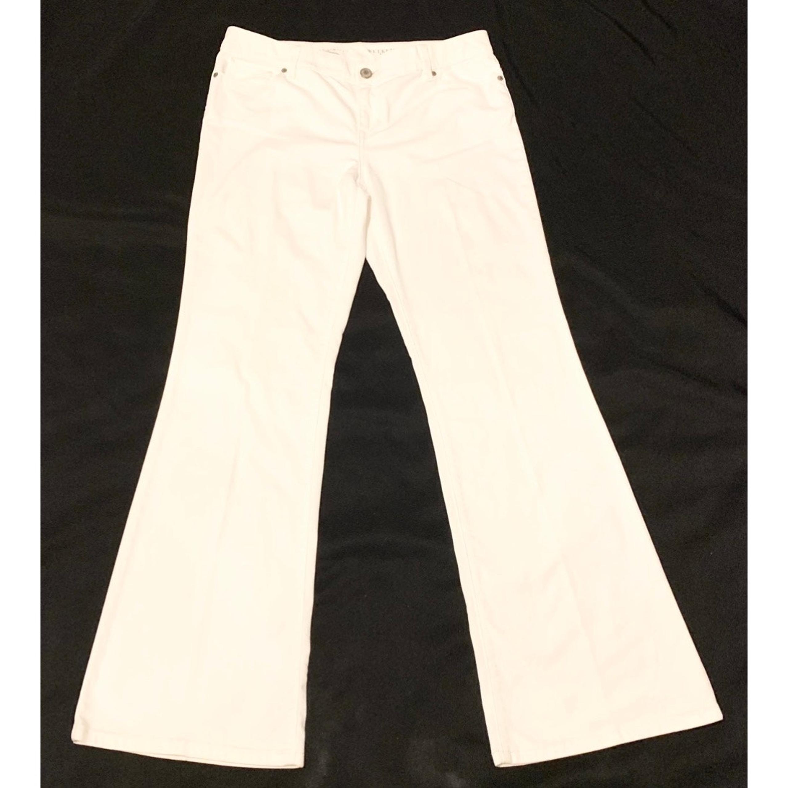 The Limited Womens White Weekender Jean 678 Flared Mid Rise Cotton Blend 12 Tall