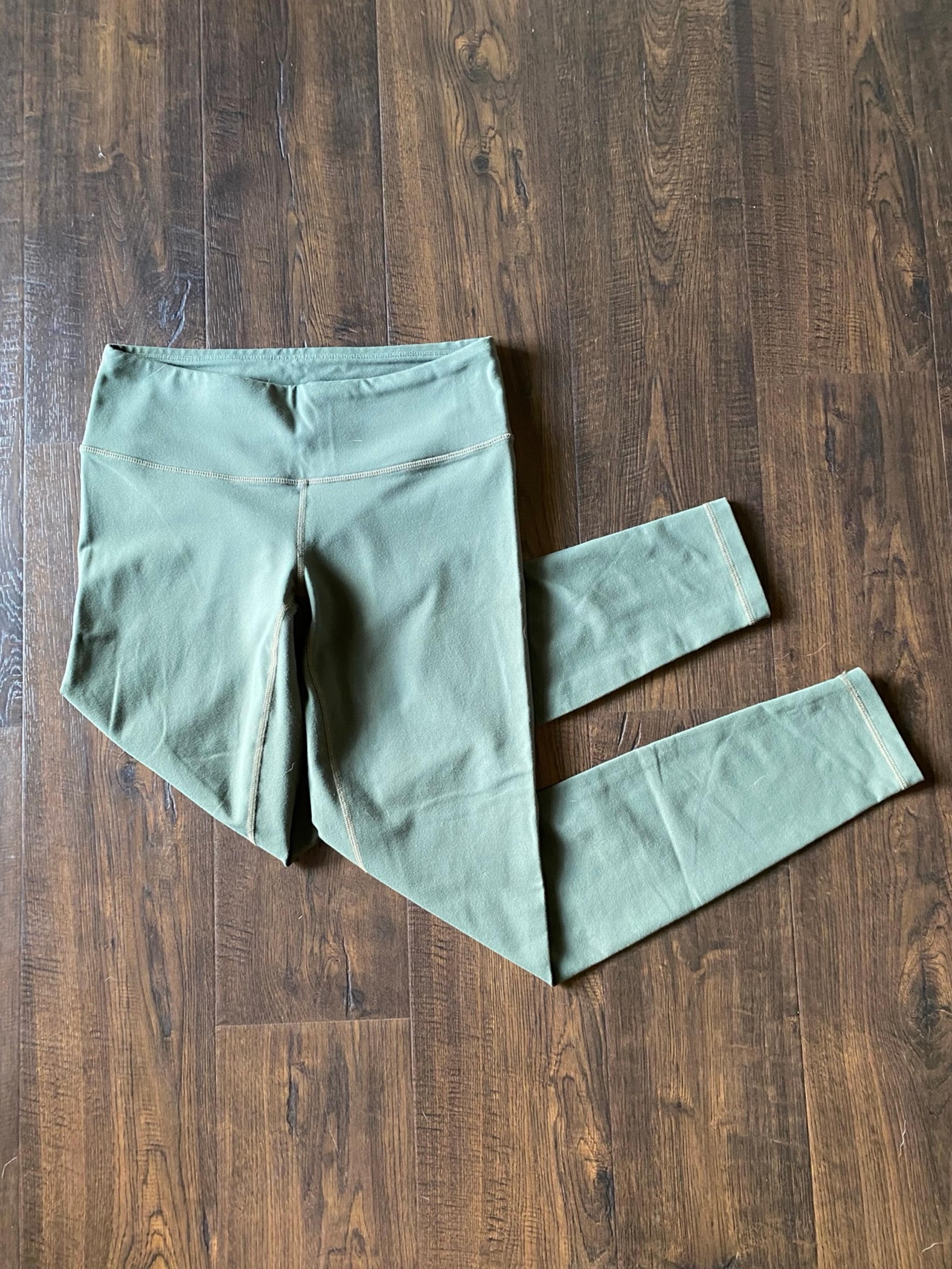 prana forest green pillar athletic full length compression leggings womens small