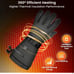 Mecmic Heated Gloves XXL Size Waterproof Battery Rechargeable Warming Gloves