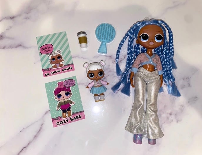 LOL Surprise Doll SNOW ANGEL BABE & OMG SNOWLICIOUS VHTF lot w/ Collector Cards