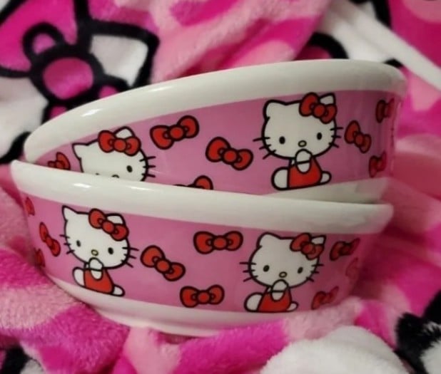 Hello Kitty Small Pet Bowl Set Of Two