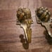 Mid-Century Brass Tiger Wall Hooks