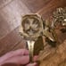 Mid-Century Brass Tiger Wall Hooks