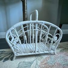Vintage Rattan Wicker Magazine Rack