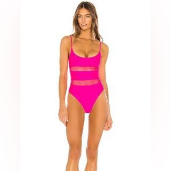 Lovers and Friends Jet One Piece Vibrant Pink Pitaya Swimsuit MED NWT