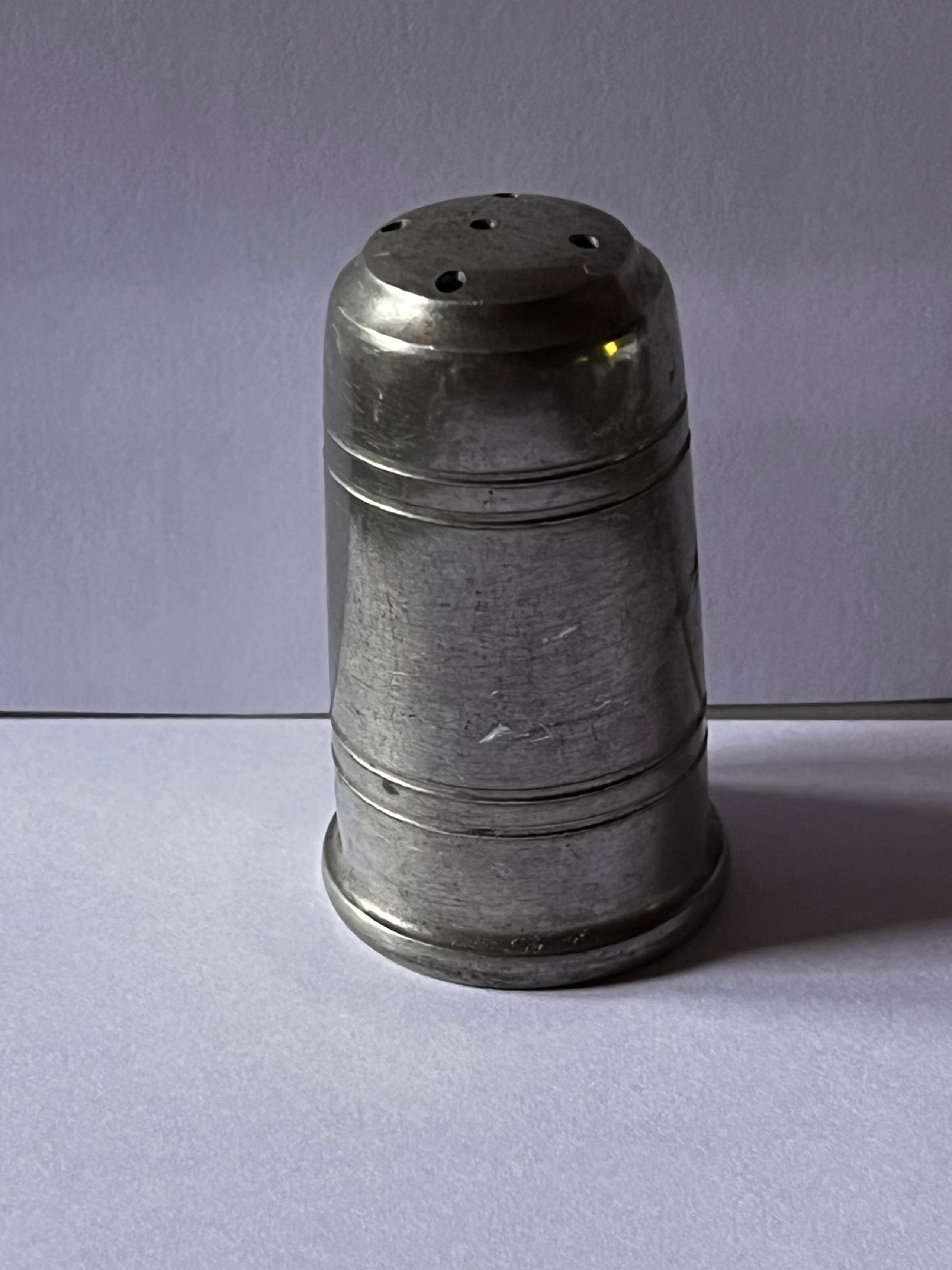 Personal Presner Pewter Salt Shaker Mini Vintage salt pepper shaker single