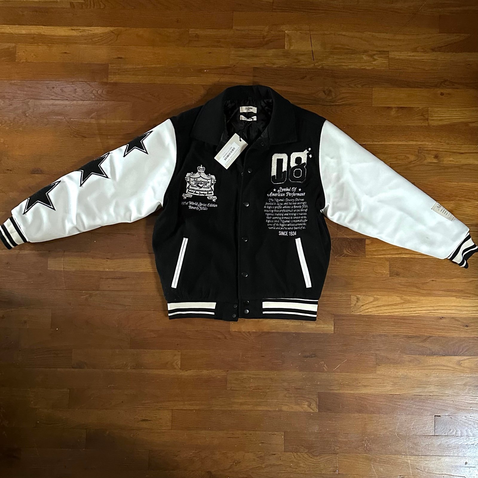Black Neutrals Varsity Jacket