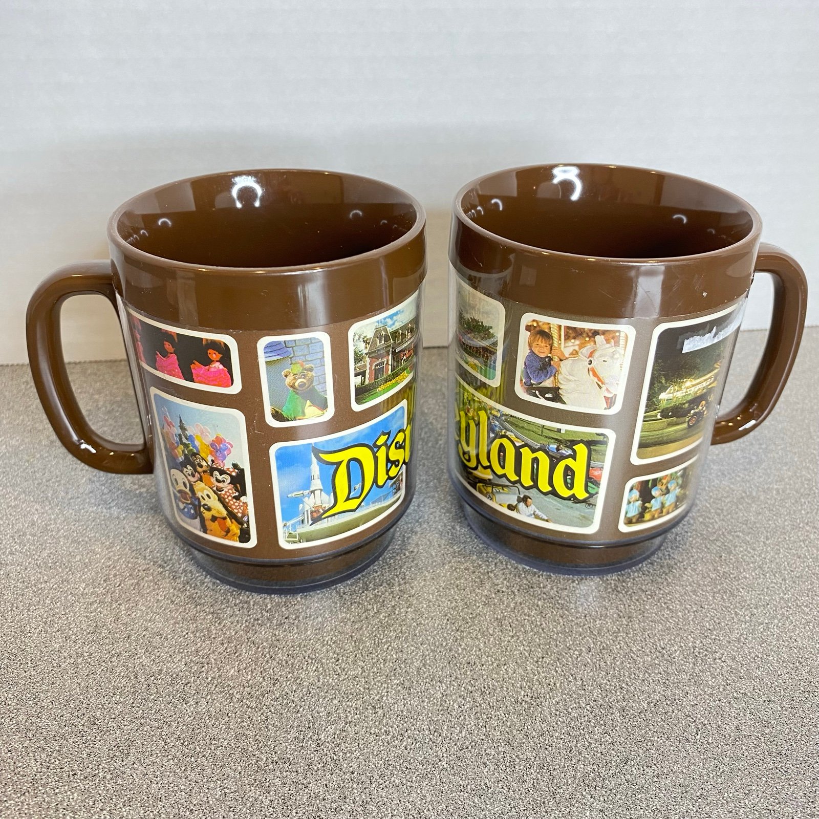 Vintage 80s Disneyland Thermo Serv Plastic Photo Coffee Mug/Tea Cup
