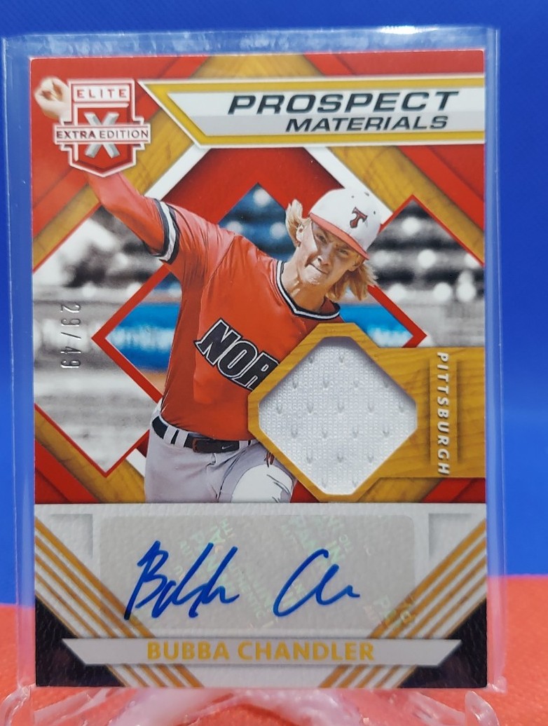 Bubba Chandler 2021 Panini Elite Extra Edition Auto RC Patch RPA #/49 Pirates