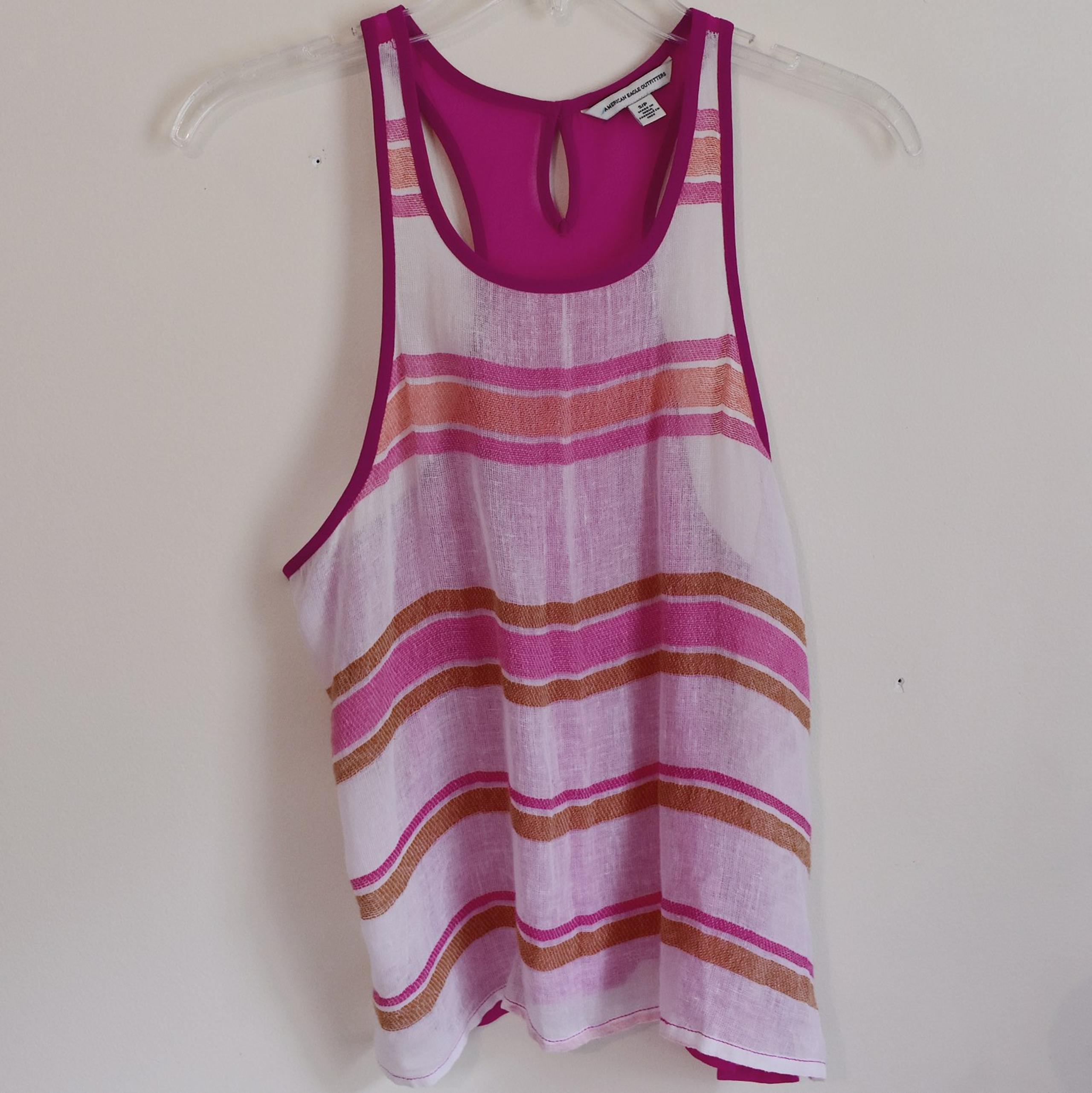 Striped Gauze Tank - American Eagle