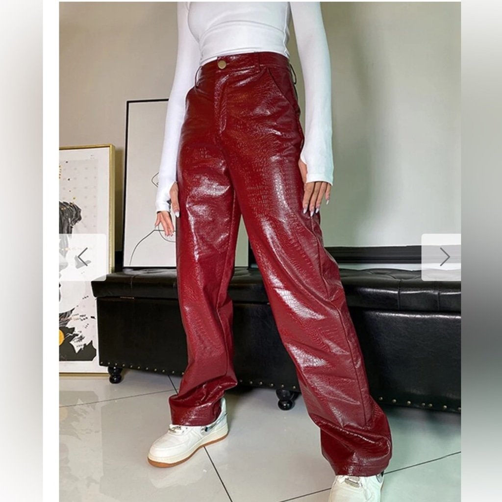 ASOS Crackle Faux Leather Pants Size Medium NWOT