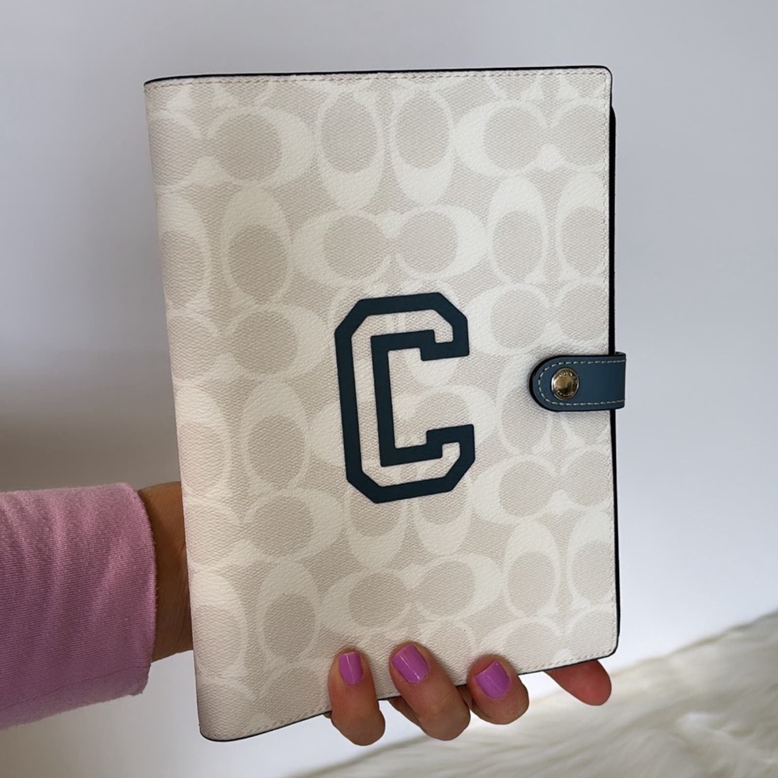 NWT Coach Notebook In Signature Canvas With Varsity Motif