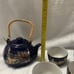 Vintage Royal Blue Hand Painted Collectable Japanese Teapot Peacocks 6 cups