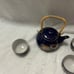 Vintage Royal Blue Hand Painted Collectable Japanese Teapot Peacocks 6 cups