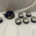 Vintage Royal Blue Hand Painted Collectable Japanese Teapot Peacocks 6 cups