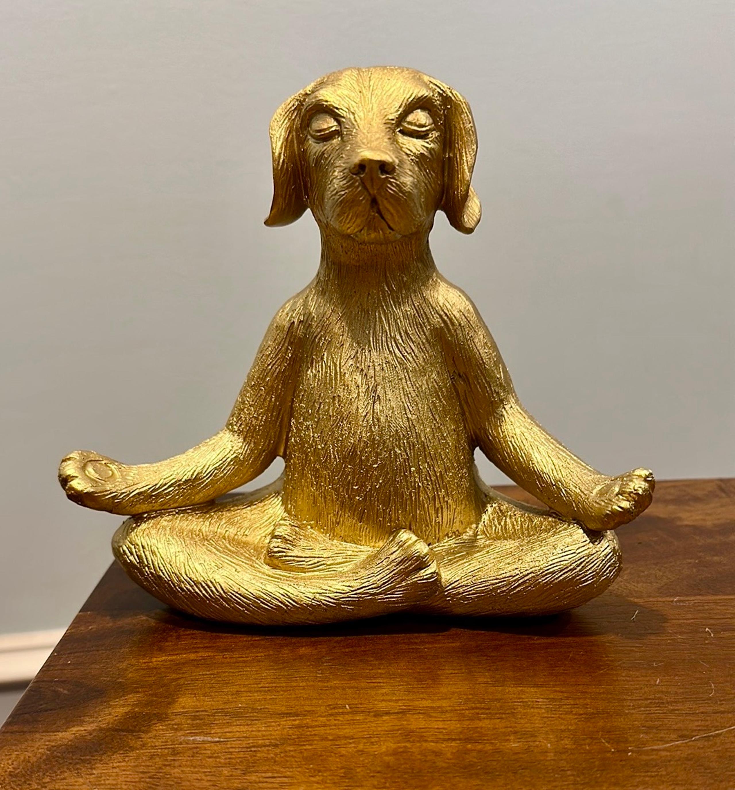 Meditating Dog Sculpture