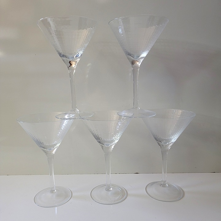 Vintage Martini Cosmopolitan Glasses Textured 5x