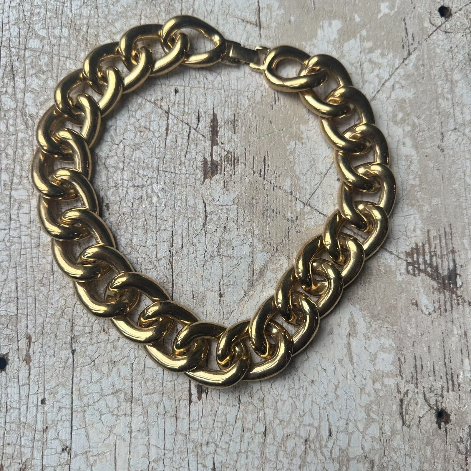 Napier Runway Statement Necklace Gold Tone Chunky Choker Vintage