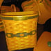 Set of 3 Longanberger hand woven baskets with lids.