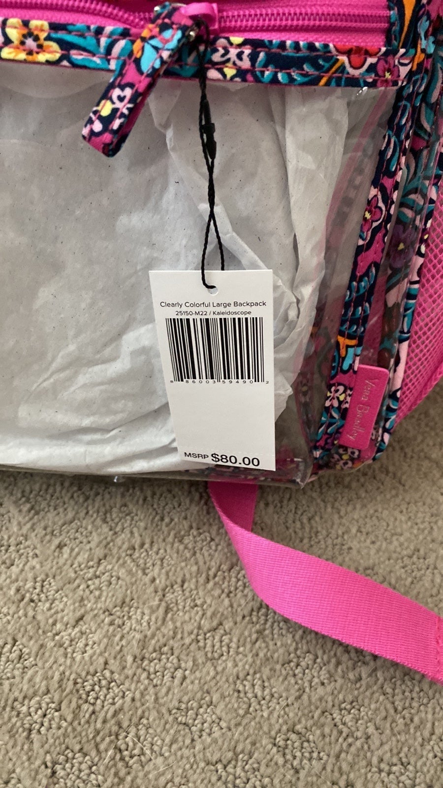 Vera buy Bradley Clearly Colorful large Backpack