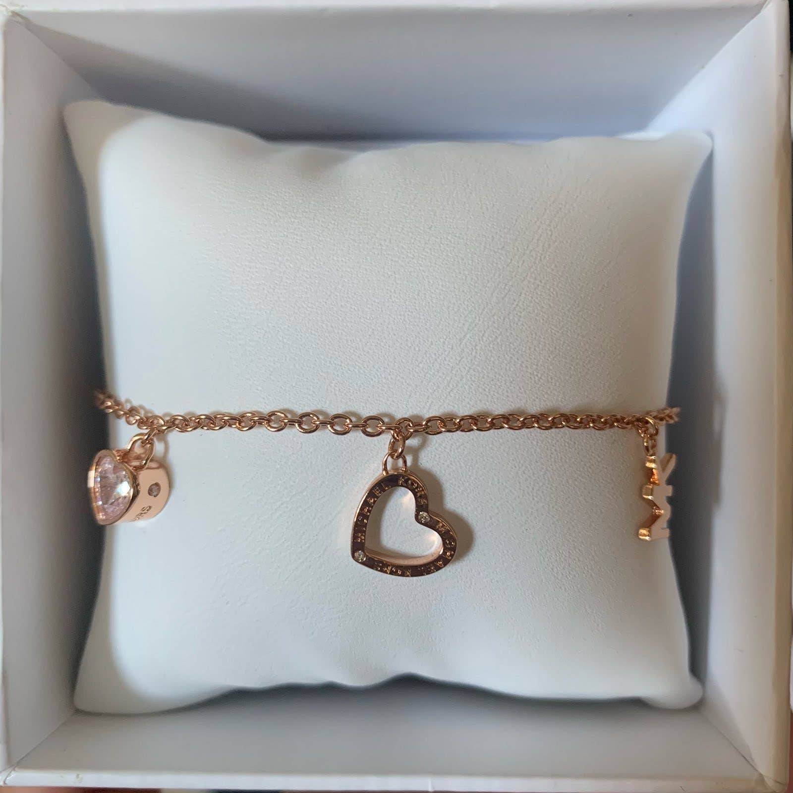 NIB - Michael Kors Rose Gold 3 Charms Bracelet