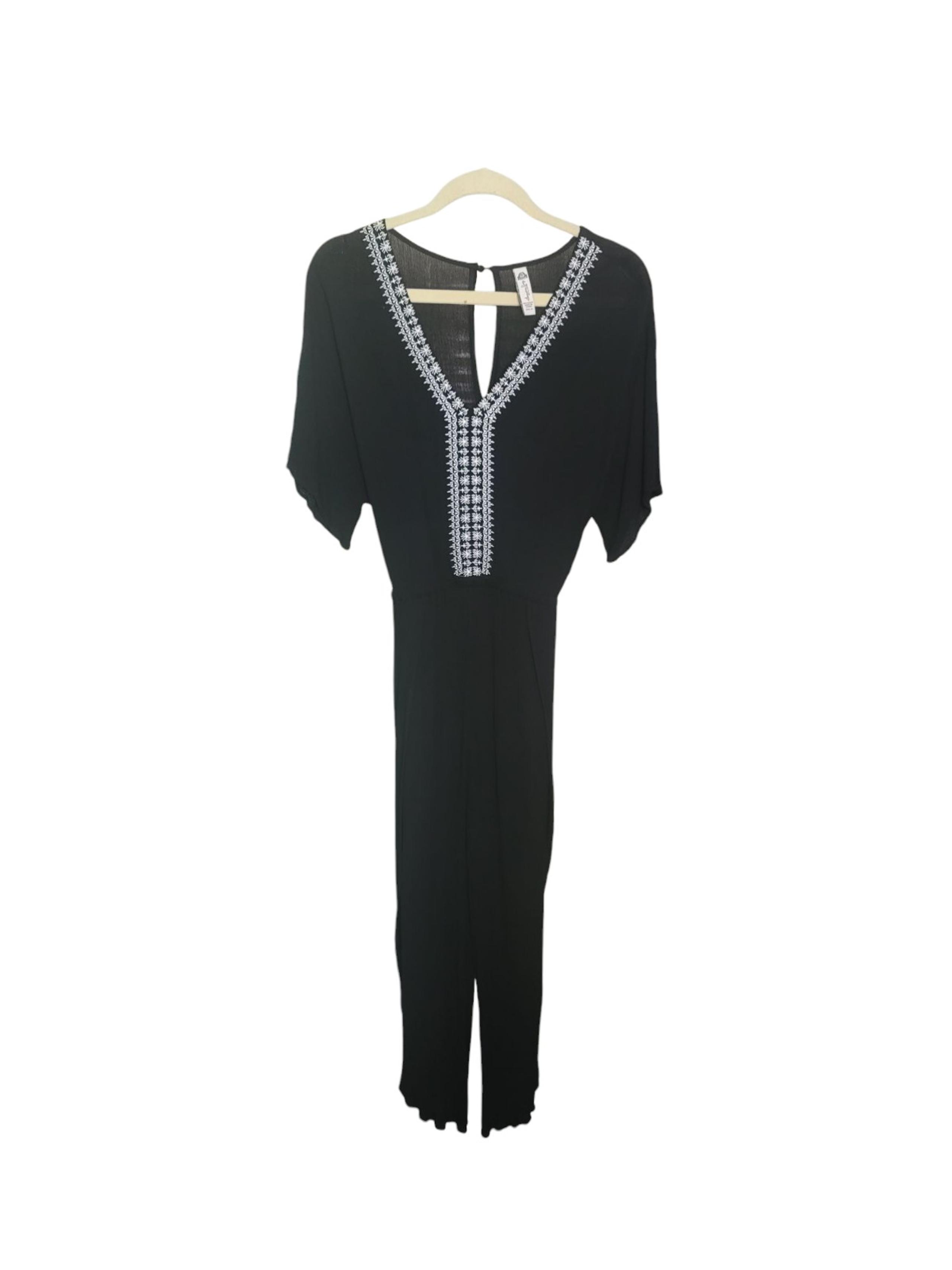American Rag Wrap Jumpsuit Romper Tie Elastic Waist Slant Slit Legs Sz  Med