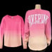 VS PINK Varsity Crew Sweatshirt Oversized pullover peach neon bubble dye Xlarge