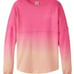 VS PINK Varsity Crew Sweatshirt Oversized pullover peach neon bubble dye Xlarge