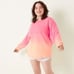 VS PINK Varsity Crew Sweatshirt Oversized pullover peach neon bubble dye Xlarge