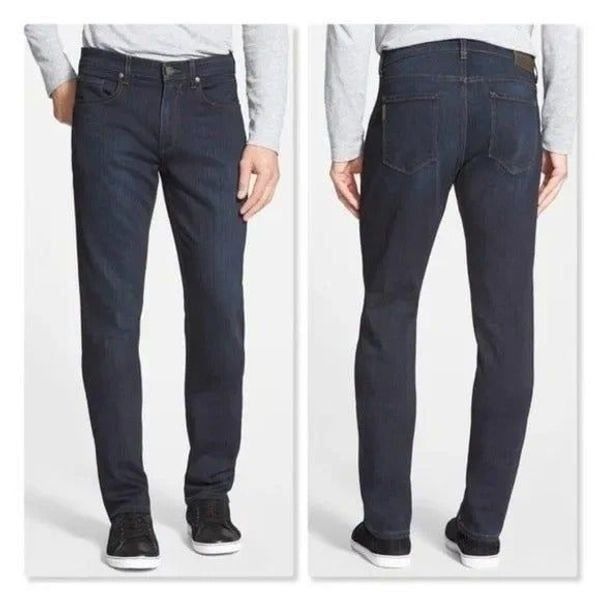 PAIGE Federal Slim Straight Leg Jeans - size 34x27 in Dark Blue
