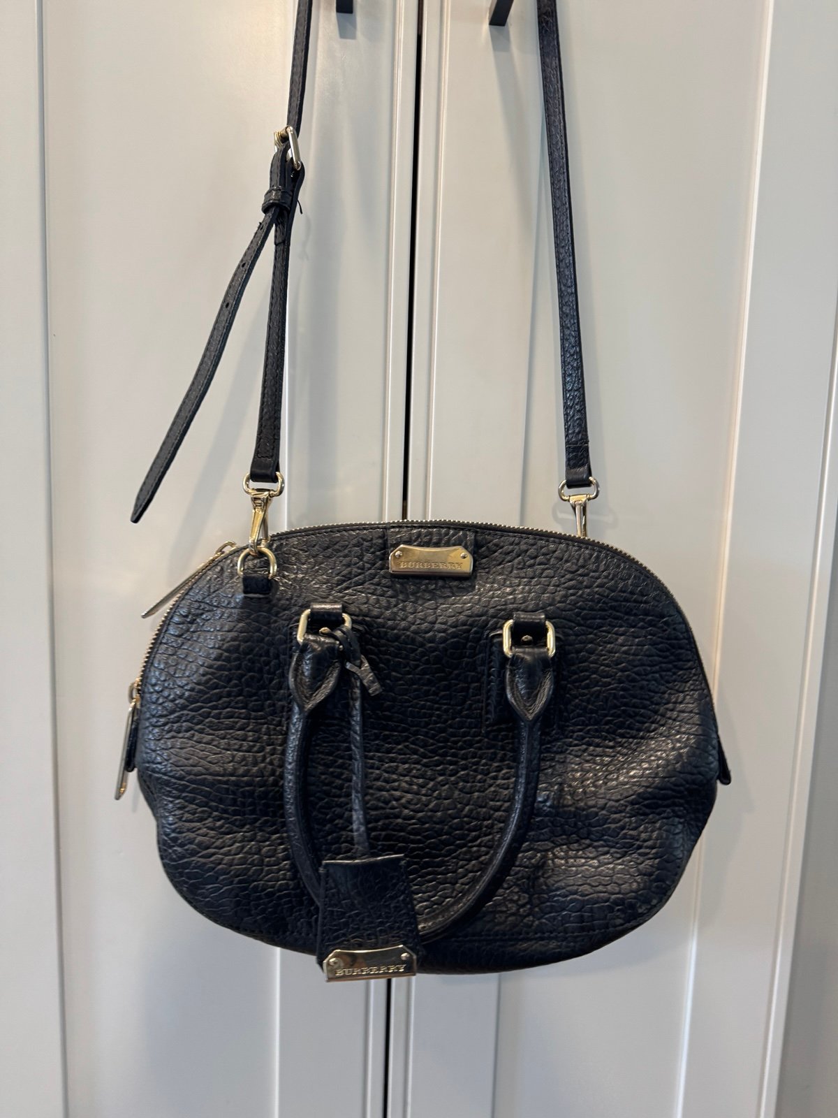 Authentic Burberry Orchard Heritage Grained large Leather Bag