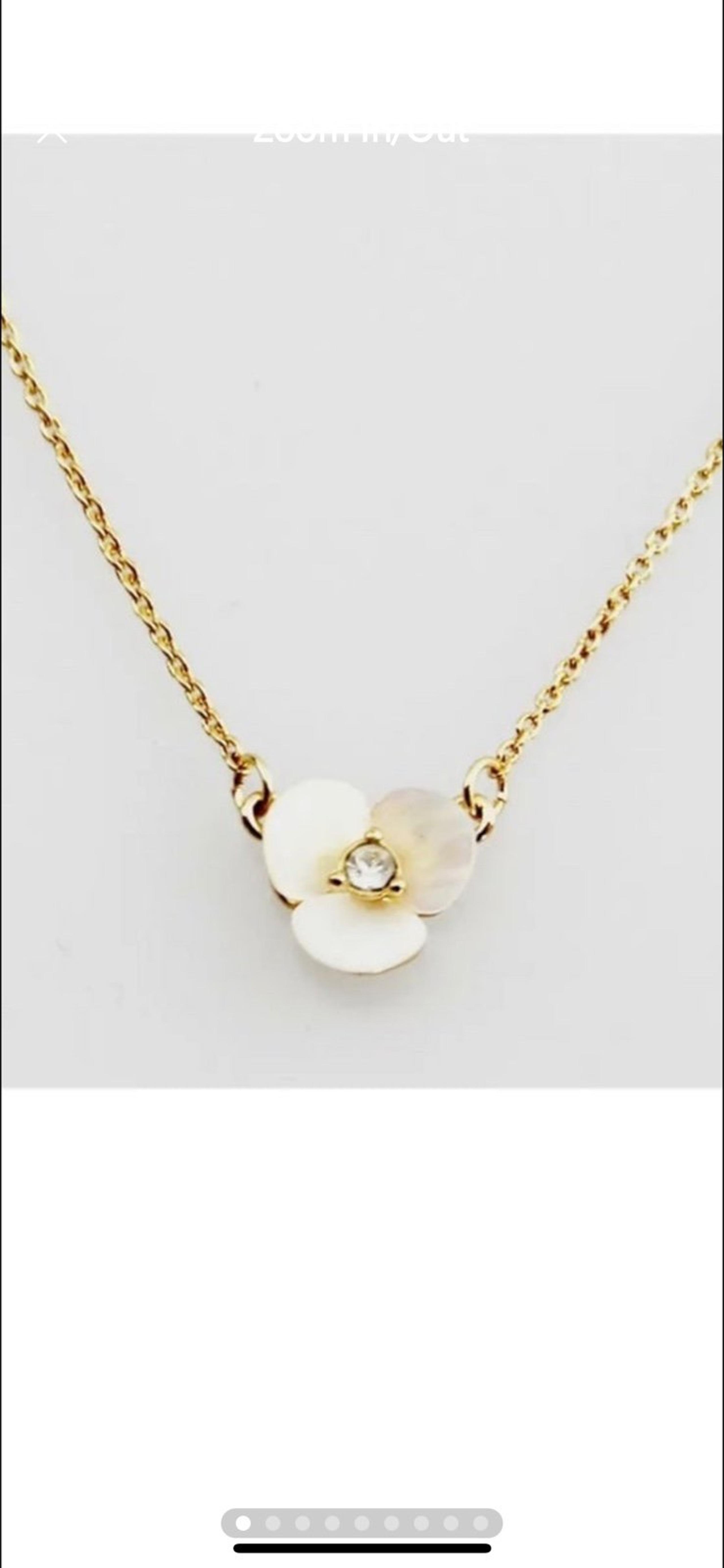 Kate Spade Gold Disco Pansy Mother of Pearl Necklace