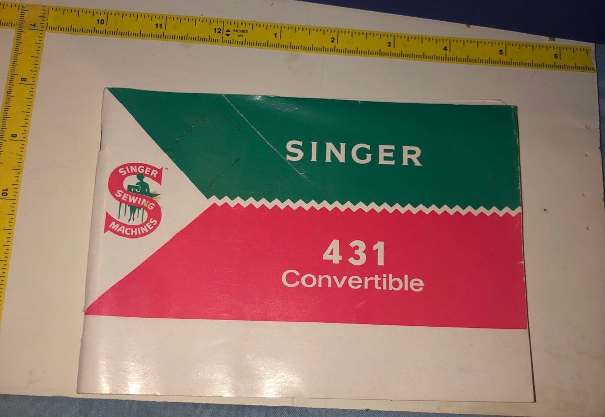 Rare Singer 431 Convertable Instruction Booklet