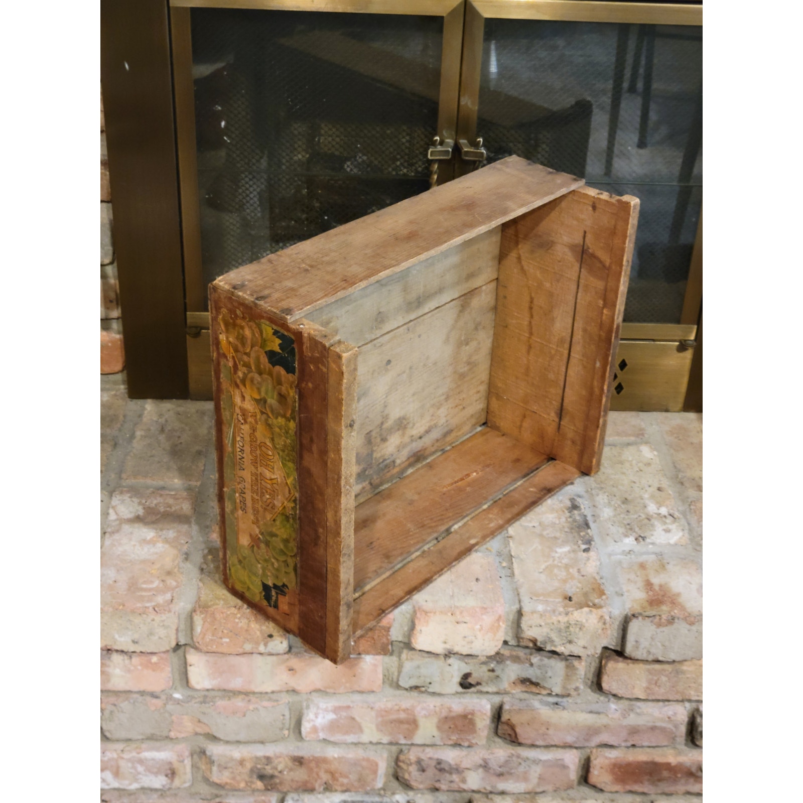 Vintage Wood Fruit Crate California Grape Box, Di Giorgio Farms Oh Yes