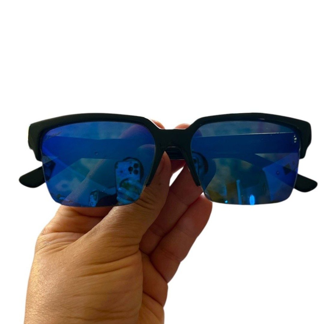 Gucci Black Unisex Square Blue Mirrored Sport 3710 Unisex Gg3710S Sunglasses