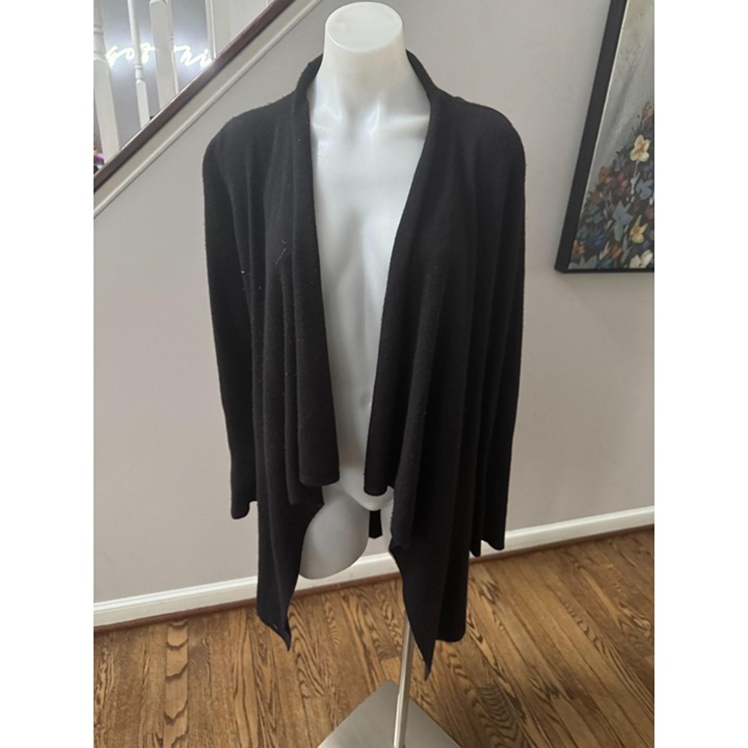 Velvet by Graham & Spencer Black 100% Cashmere Draped Cardigan Size Small
