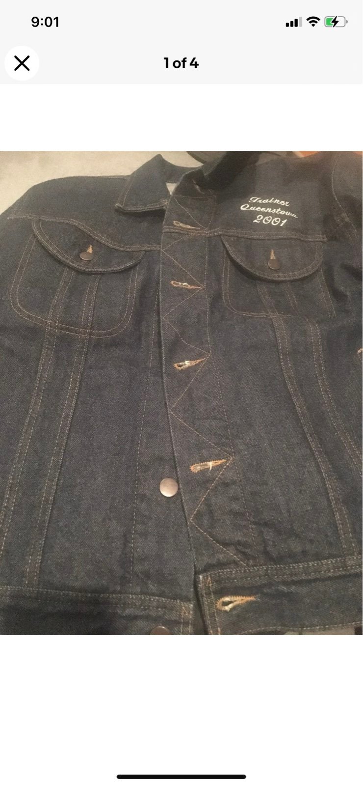 Hard Rock Cafe Denim Jean Jacket Large Trainer Queenstown 2001 Collectible Rare