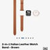 Casetify 2-in-1 Italian Leather Apple Watch Band - Brown 38mm -41mm