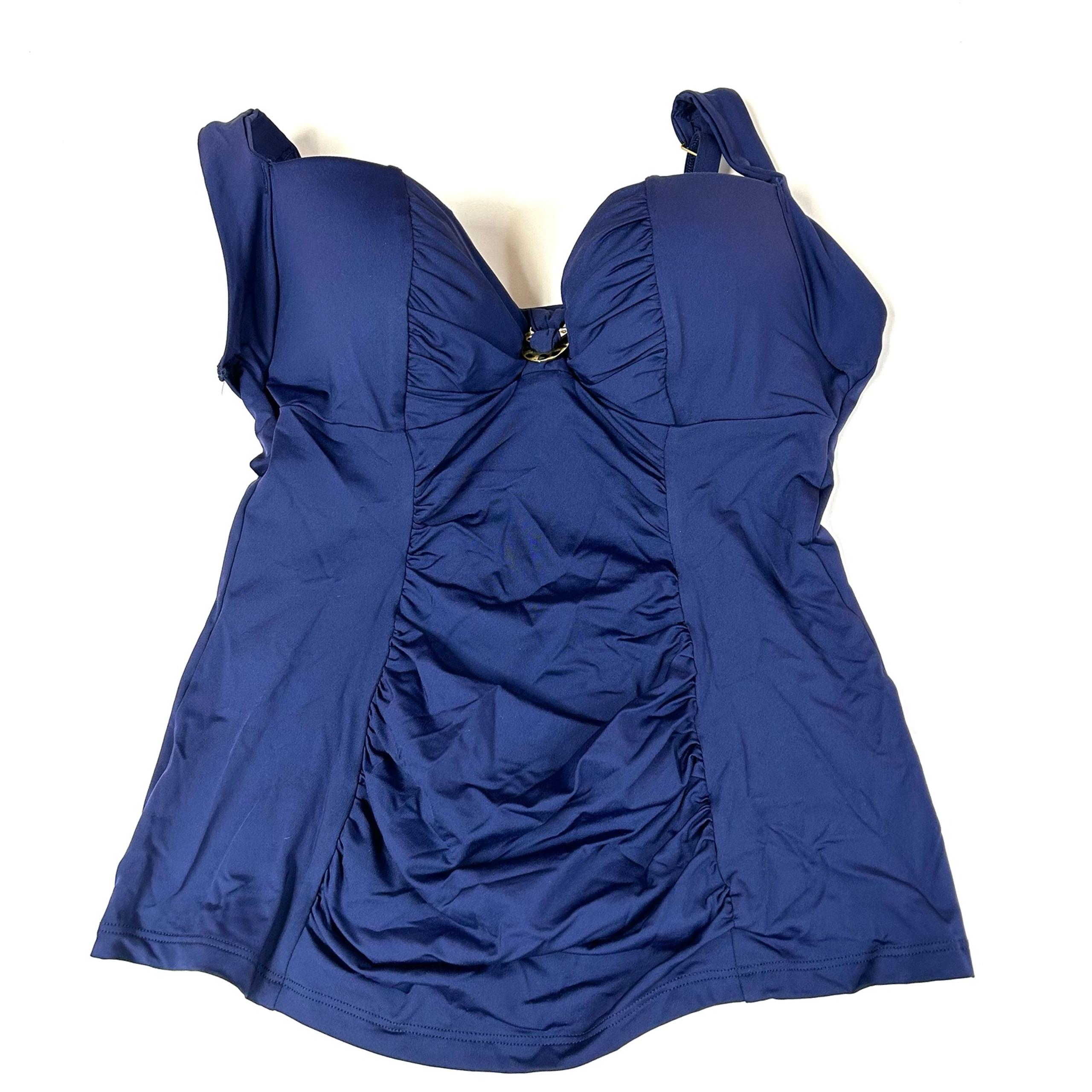 Panache Swim 32DD 32E Tankini Top Annalise SW0841 Solid Blue #0552