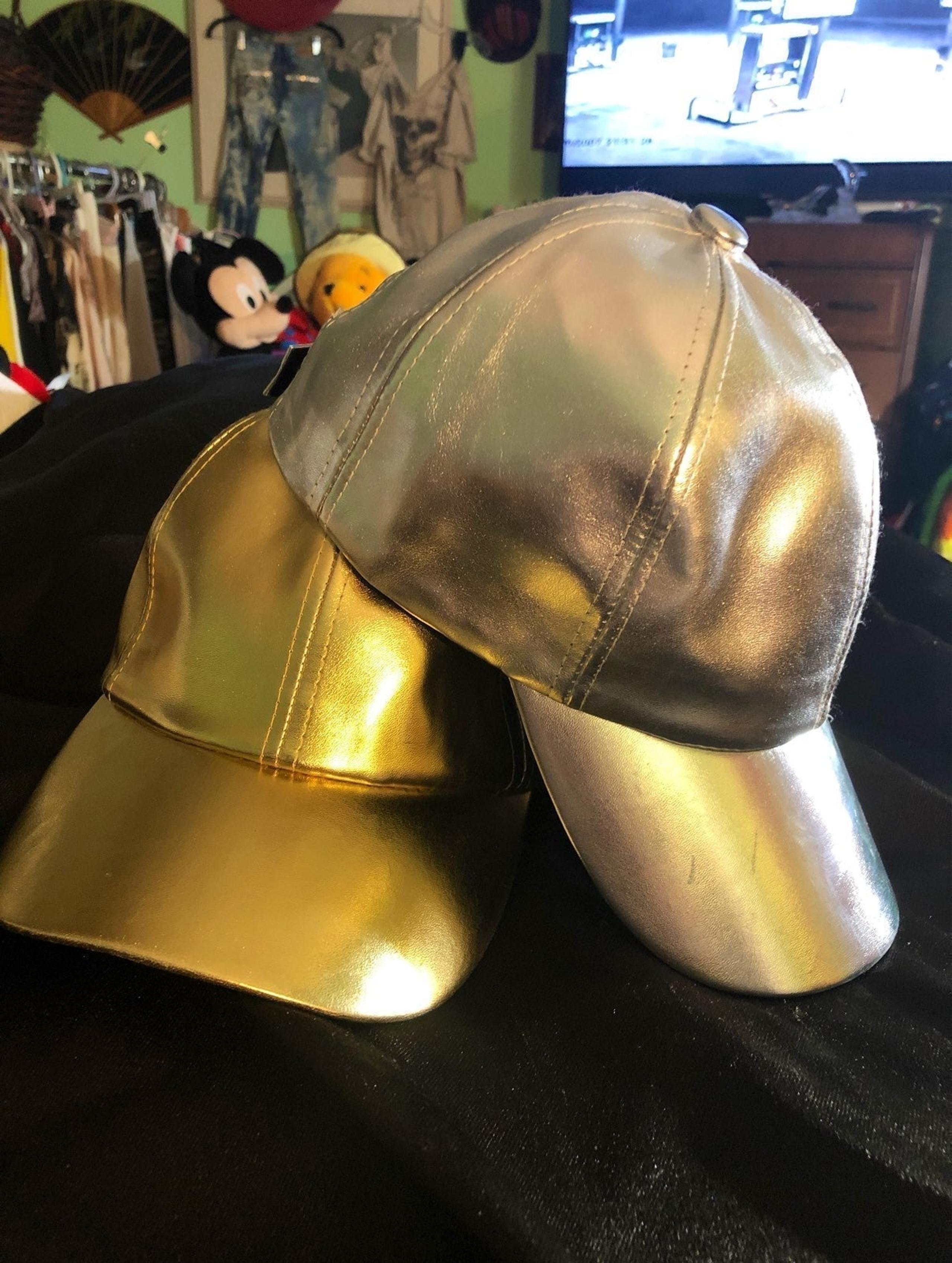 Silver&GoldFauxBaseballCapsPriceForEach