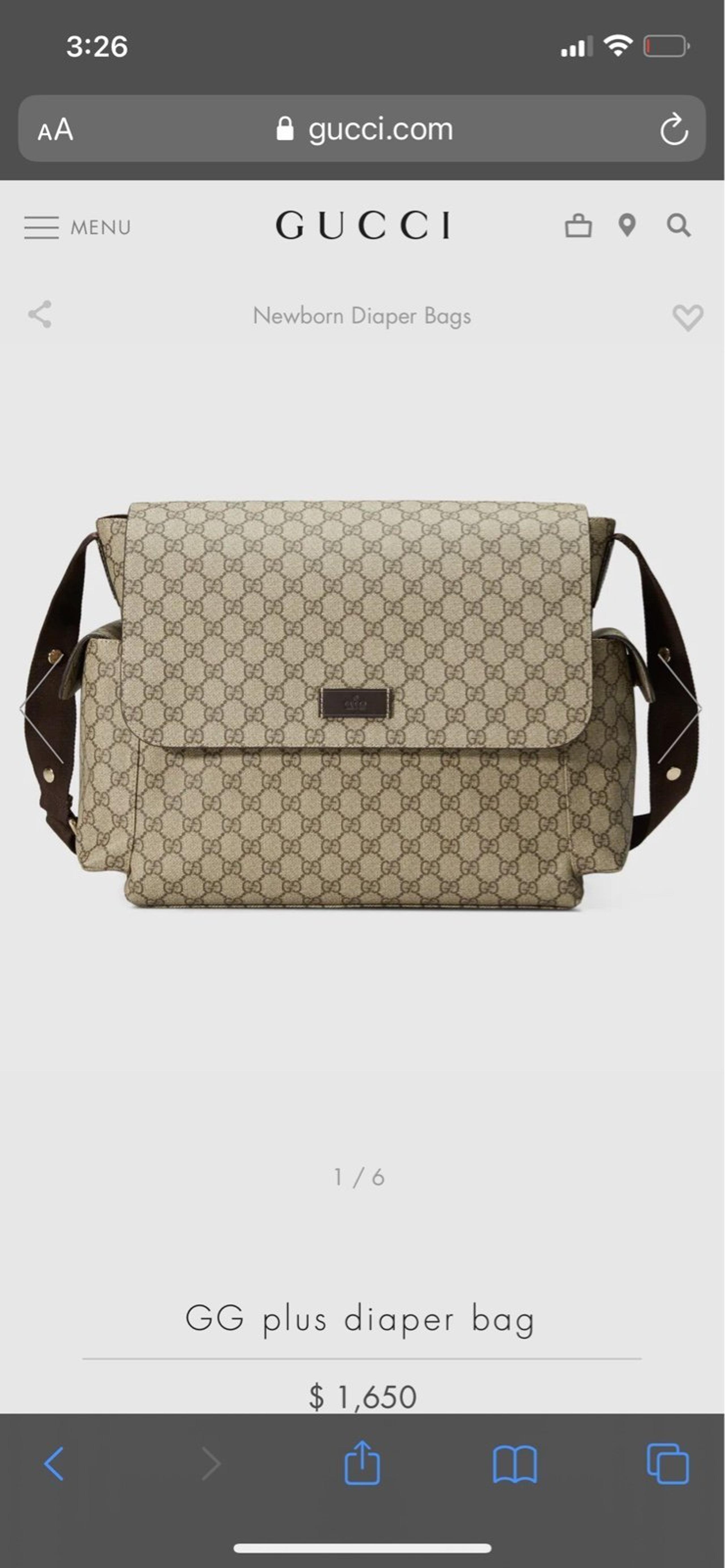 Gucci GG plus diaper bag